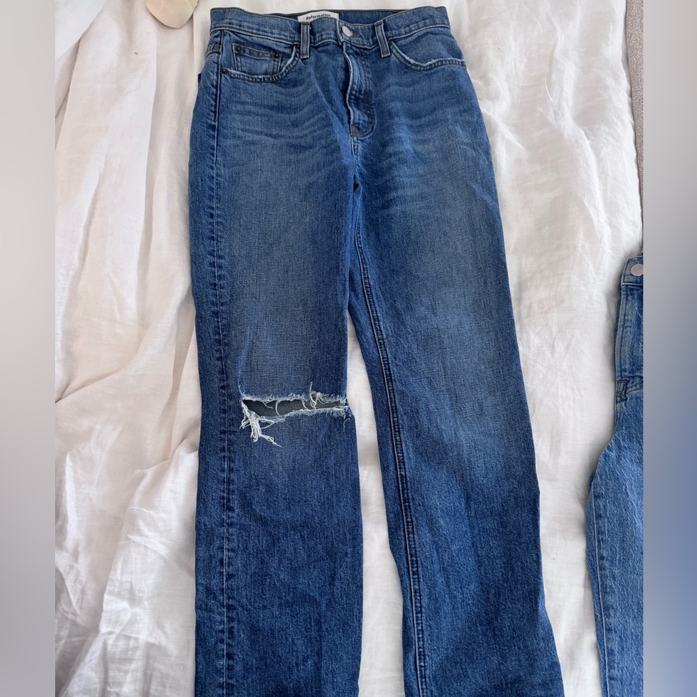 Reformation- Liza high straight jeans - Mediterranean destroyed